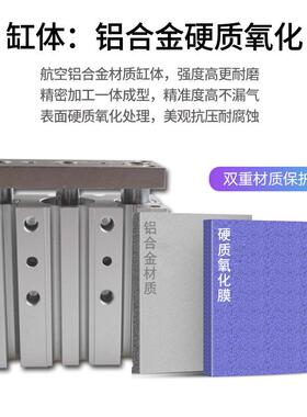 PC润佳气杆动MGC556PM三三轴带导杆12-16-230-25-0-32-40-50-100