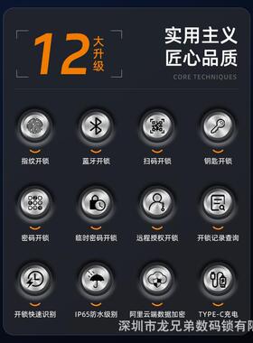 老式防盗门码改密指纹锁免打MS30牛头孔不锈大钢铁门牛头锁电子锁