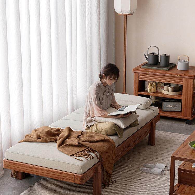 新中式实木贵妃椅发床老榆木单人沙发室客美人卧榻贵沙妃榻厅985