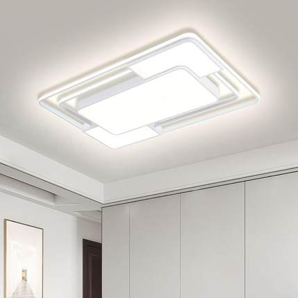 客厅灯方形简约现代大气家用室le套d长LM093吸顶灯主卧灯具组合全