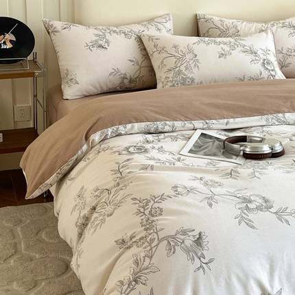 加厚纯棉磨毛被套单件1人50x200230单x人220x240双180全棉全棉磨