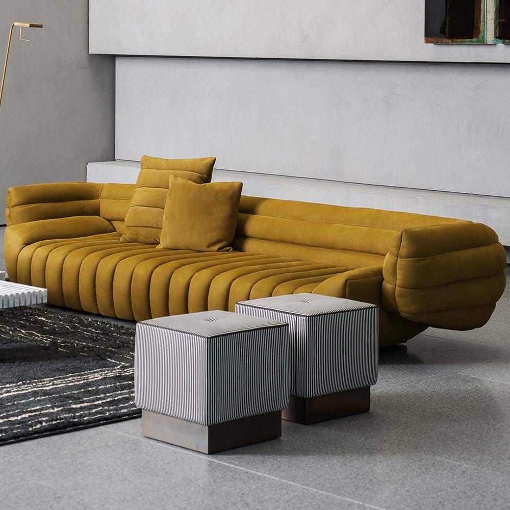 意大利Baxter布艺咨询客服沙客发厅小户型意式奢设计师磨砂轻香蕉