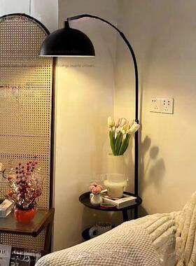 古美式落地灯客厅沙NFN旁置物复风摆件边几发中古卧室床头柜台灯