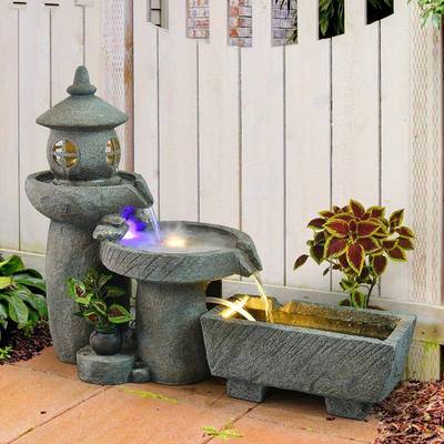 假流水喷泉摆件庭水山景阳台鱼池内景观造景玄关露台QWP室花院园