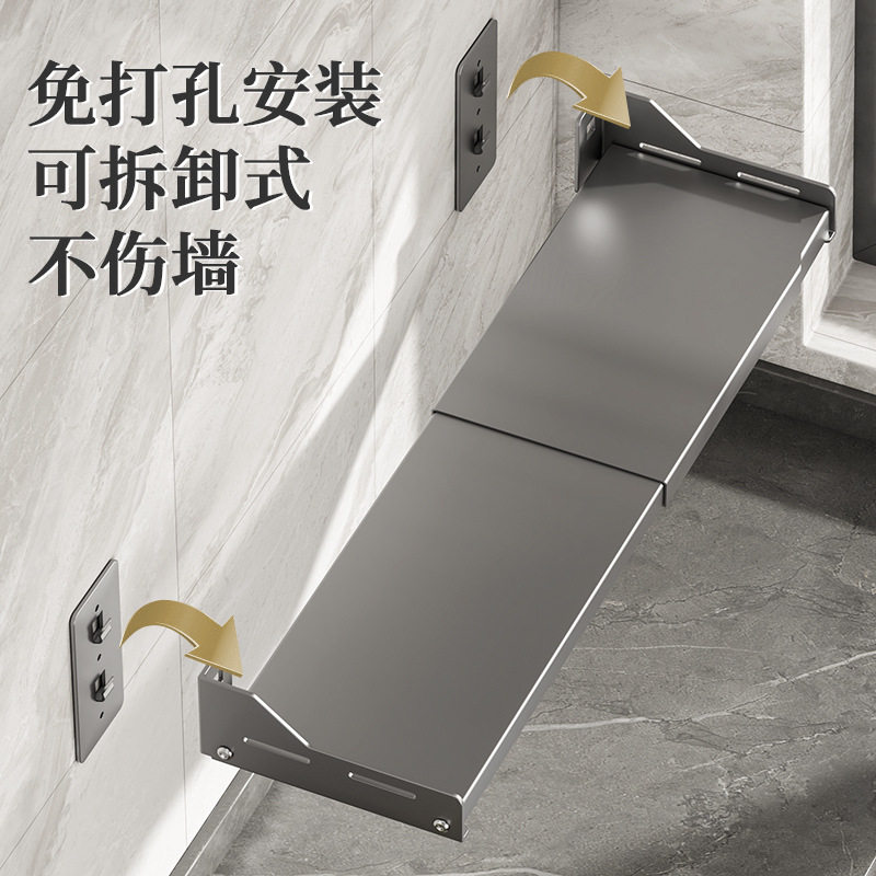 伸缩微波炉架免打孔可拆挂墙厨房烤箱置物架壁挂式微波炉支架托架图片