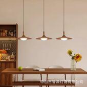 北欧奢轻餐厅吊灯飞碟桌纹吧996台茶室灯中古风复古木卧室餐床头