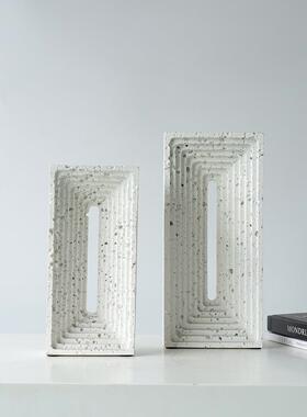 欧0420创意白色树脂摆件样板房软桌售楼部卧室北书房客厅面玄关装