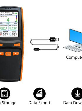 鼎盟10合一空气质O量检测CO2/PM25/HCHO/TV.仪C支持数据存储DM509