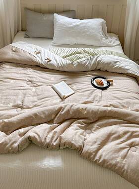 全棉双层纱豆豆机被子被被芯单人春秋被加厚BZ250818双人冬被可洗