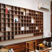 实木子架杯壁挂置格物架架收纳架茶壶展69184示书架货架饰品架茶