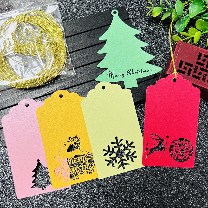 50张新款彩色圣诞旦节日活动装饰吊卡手写心愿许愿祝福留言卡片