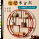 挂墙式 多宝阁复古茶壶茶具收纳架挂壁 红花梨木小号博古架实木中式
