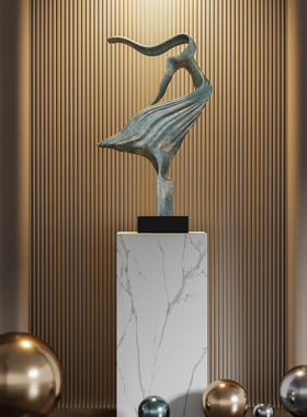 创意抽象舞者雕塑摆件现代艺术酒店大堂玄关售楼处装饰品楼梯转角
