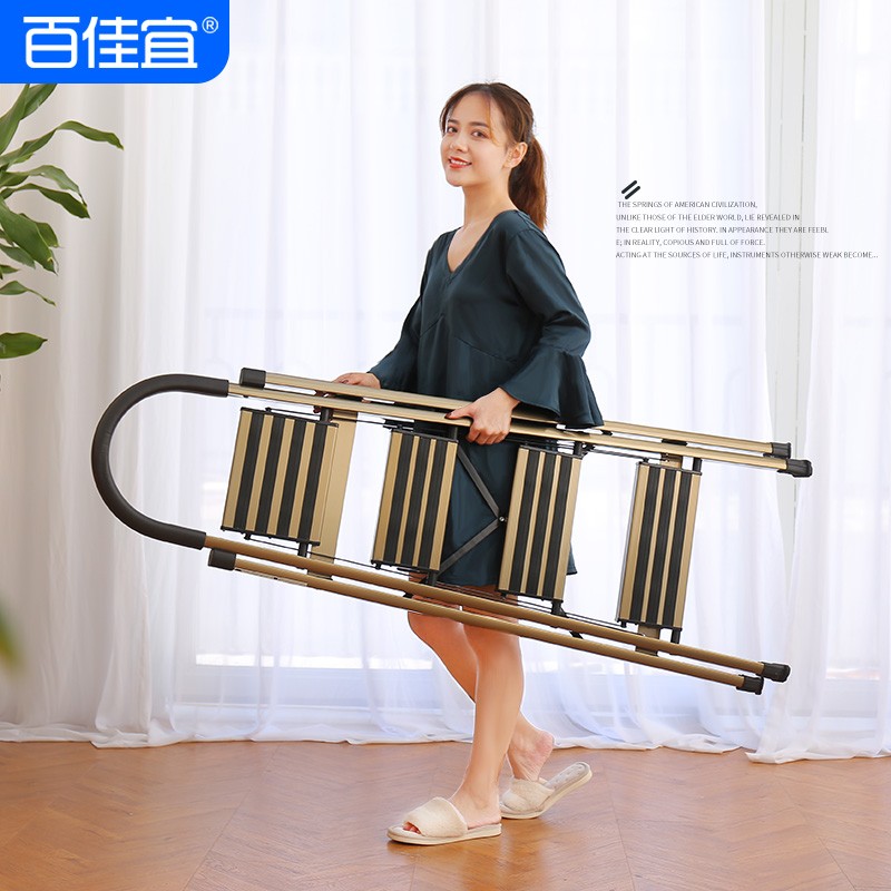 百佳宜铝合金室内家用折叠人字梯子四五步工程移动楼梯扶凳椅铝梯