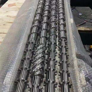 定制304不锈钢螺杆料筒送料螺杆挤出机注塑机计量喂料搅拌螺旋杆