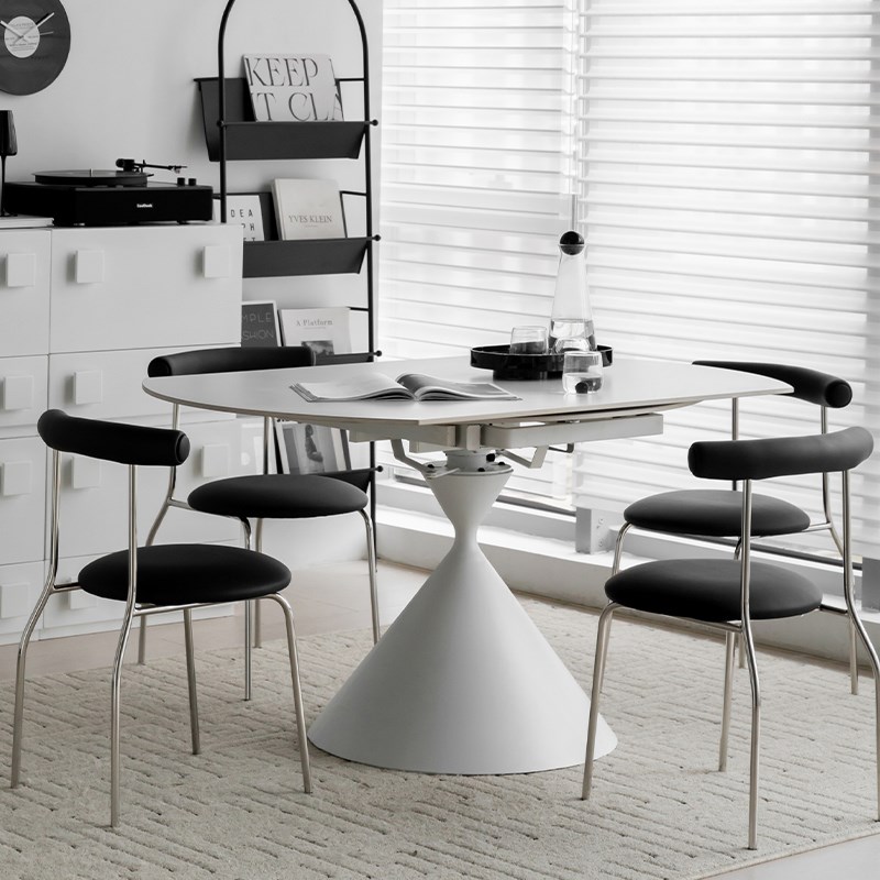 Nordic Sense简约现代岩板餐桌家用小户型可伸缩圆形方形饭桌子