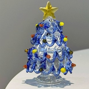 琉璃圣诞树摆件圣诞节装饰氛围场景布置桌面摆件家居装饰拍摄道具