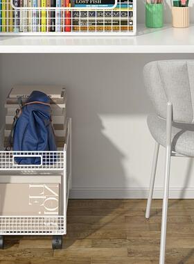 桌面小书架地简动易书桌旁置物架课桌边可XDJ移落带轮书本纳收书