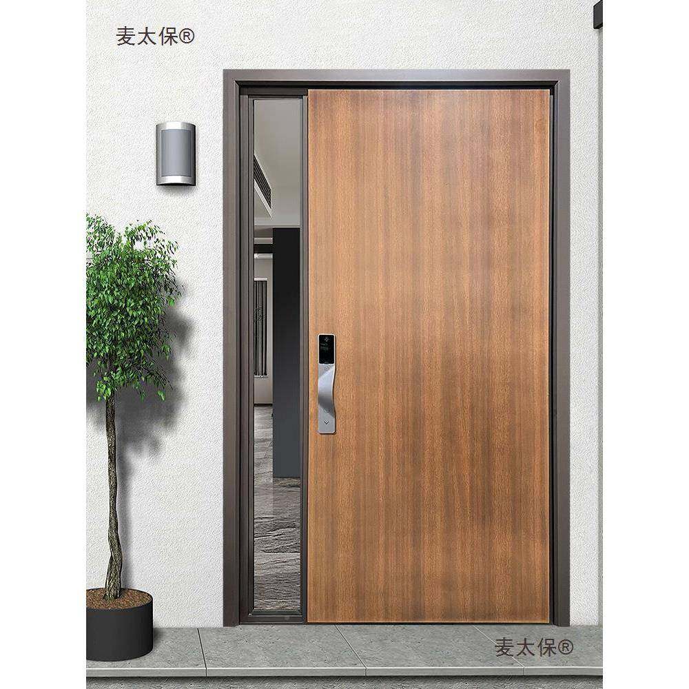 别入户门防盗门子母门进685户墅大门开木双开门铜单门纹铸铝垒德