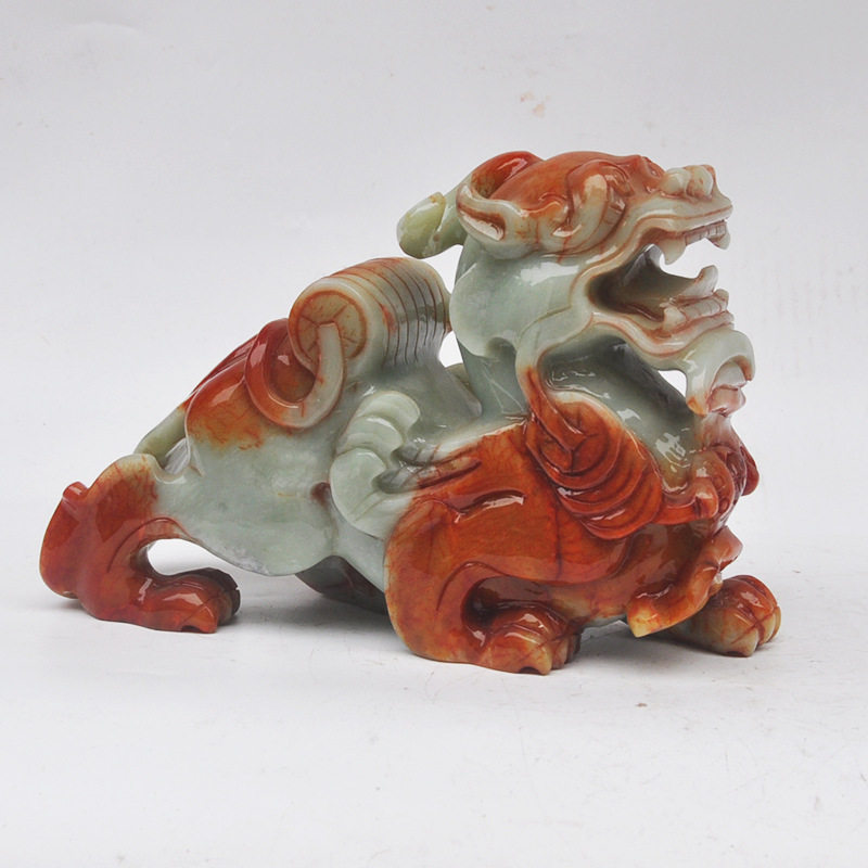 钰程本命年玉器 28厘米辈辈有钱岫玉貔貅腰缠万贯桌面摆放