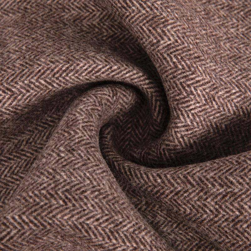 典厚毛纺8羊毛20化纤人字GCI呢面0人料880g粗纺字纹毛呢大衣布料