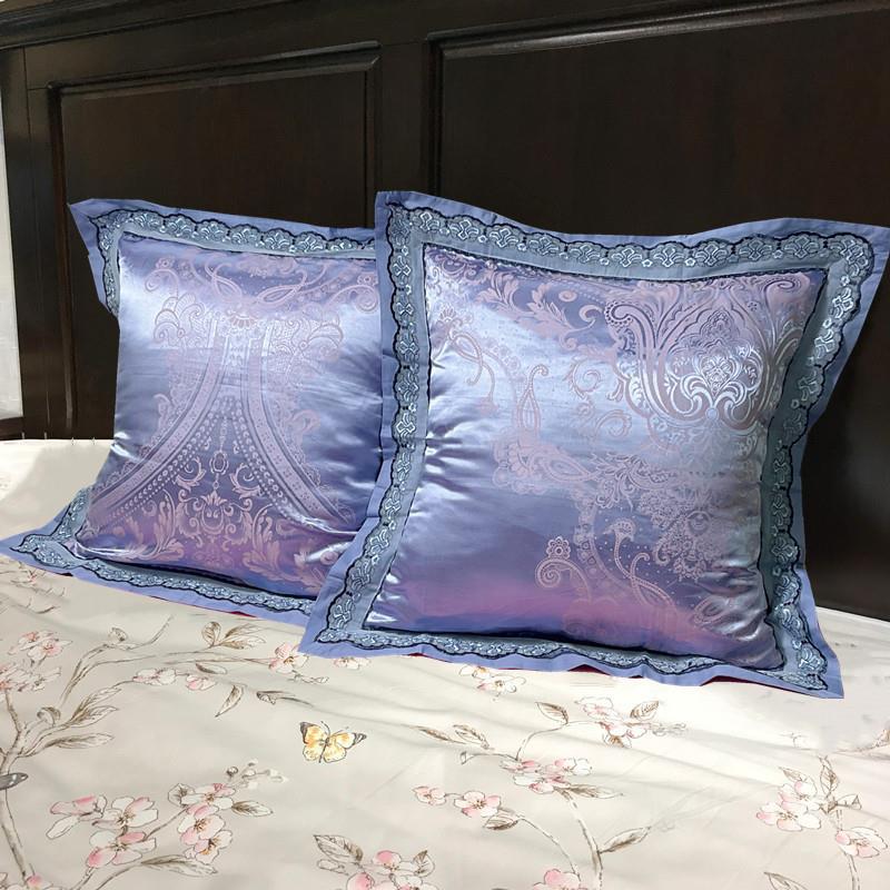 A9L欧式6060贡提花床头垫靠背套靠套F7565J6T子婚庆大缎抱x枕套方