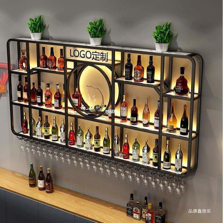 酒吧铁艺发台光展酒KYL39880示架子餐厅红酒柜吧背景壁酒挂式架置