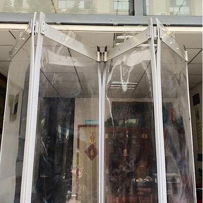 ?推拉门挂帘磁吸帘PF$ph(h($C推拉折门叠滑高透明V挡风隔热动可移