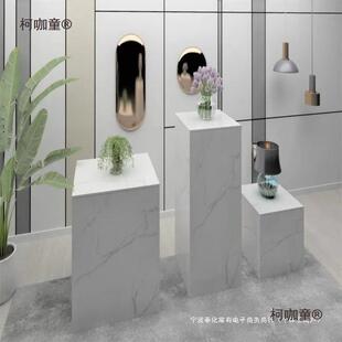 台白色方形立柱橱窗地展示台服装店大模特直播站台件摆底座柯咖童