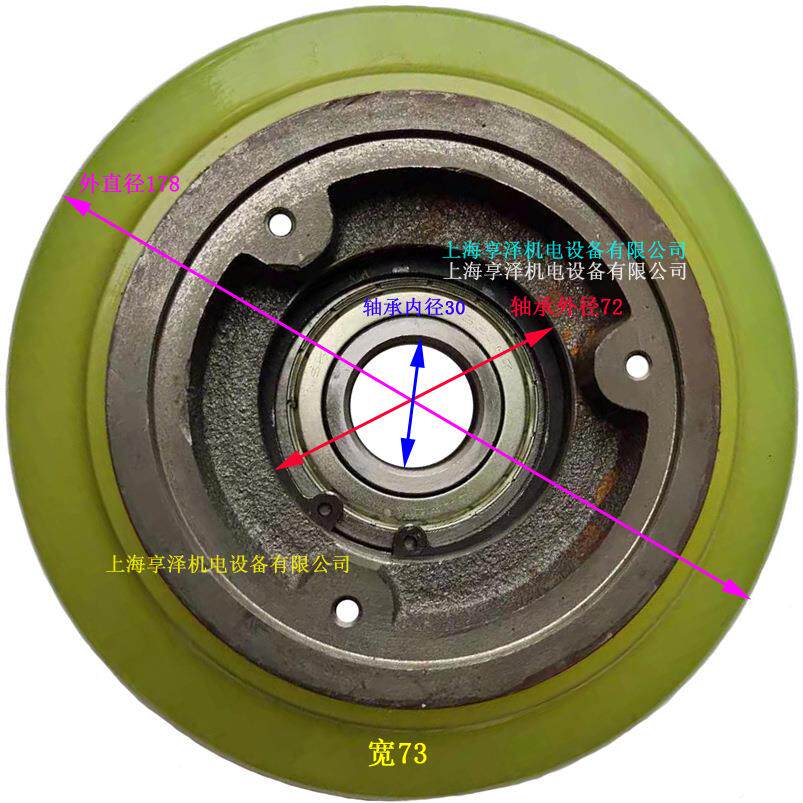 1.5轮吨北京现代动电堆高叉车平衡后轮178×73178×7压3油升降机