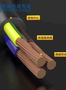胜牌直销VDMCAE认m证H003VV-2*.75m裸铜芯F线PVC软电线300V