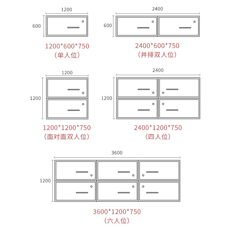 中伟办公家具职员桌办公桌组合现代简约屏风卡座员工位电脑桌椅