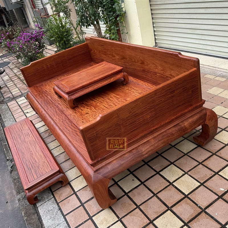 缅甸花梨红木罗汉床