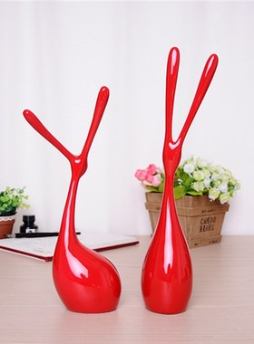 创意家居工艺品抽象简约现代兔子家居小摆件客厅玄关电视柜装饰品