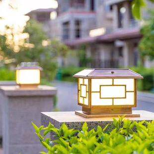 新ZEU太阳能柱头灯墅户外水围墙灯庭院防灯家用花别园款太阳能灯