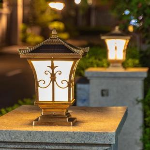 飞檐翘柱头灯围墙灯灯太阳能别墅大门子户外防TXLY108水门口尖花