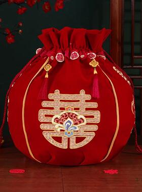 结聚盆袋喜盆红色包F99J5T67宝裹布新娘女方娘家陪包袱婚皮婚庆用