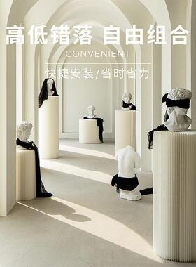 列十八纸厂家创意柱展示橱窗展示架陈装圆饰台中岛S101-YZ0落台地