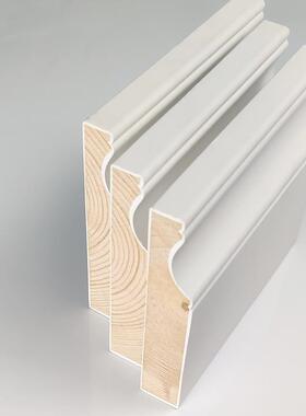 分威皇厂家木踢脚线白色10公欧漆式烤松木jp1地脚实线8cm地角线