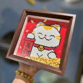 送元 宝带框钻石画205新款 发猫财I咪新手DF9777S892Y钻石贴十字绣