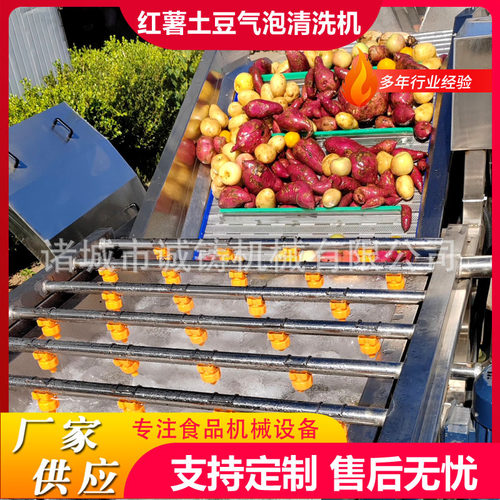 定制洋姜气泡清洗机鲜花生气泡翻滚清洗机毛豆水浴连续清洗风干线