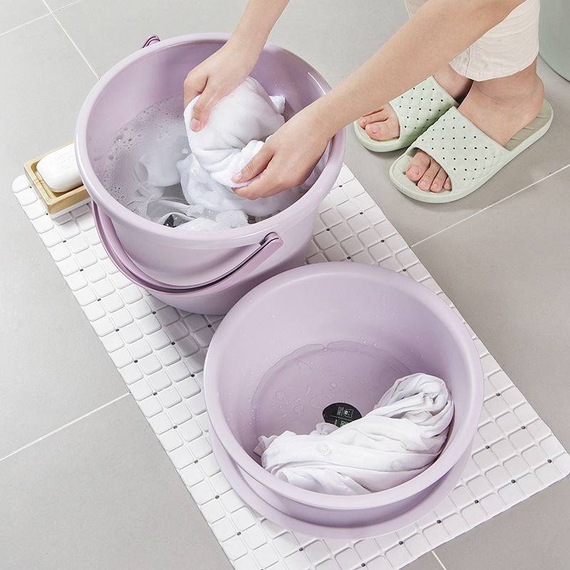 大学生宿舍用洗漱盆套装三件套洗脸水桶带盖子手提洗衣盆塑料洗澡