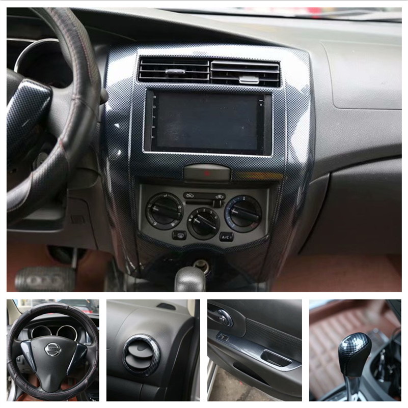 13-15款LIVINA碳纤维内饰贴 改装桃木内饰 中控排档方向盘电动窗