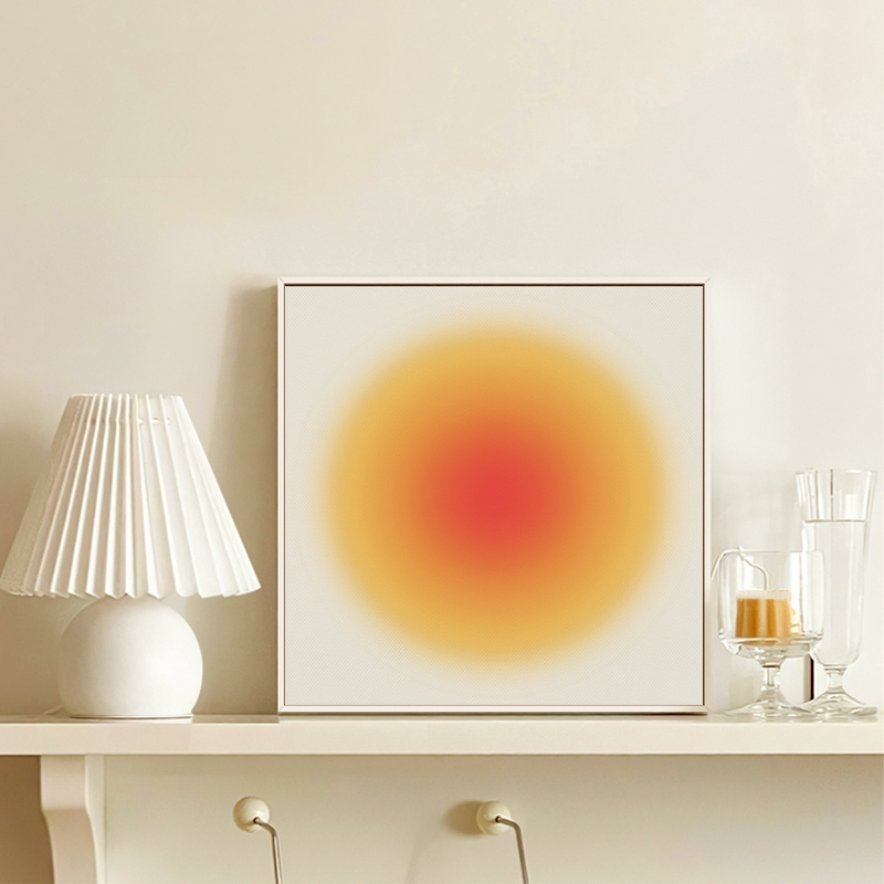 浪漫温馨奶油风装饰画卧室床头桌面摆画抽象太阳红日渐变客厅挂画