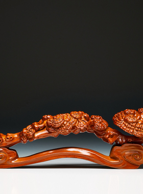 花梨木雕如意摆件新房客厅酒柜玄关家居装饰实木质工艺品乔迁礼品