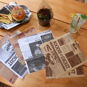 防油纸垫纸烘焙托盘油纸西餐小吃吸油纸炸薯条面包汉堡复古隔油纸