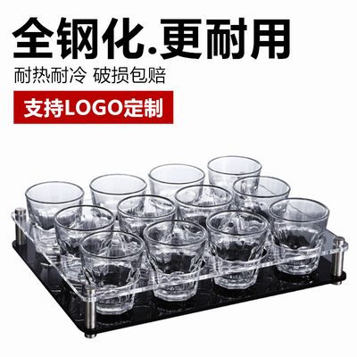 钢化玻璃杯酒吧KTV啤酒杯套装家用商用小八角杯子防摔喝酒高档水