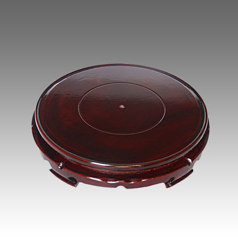 可旋转圆形木质底座摆件陶瓷花瓶盆景鱼缸石头工艺品实木托架支架