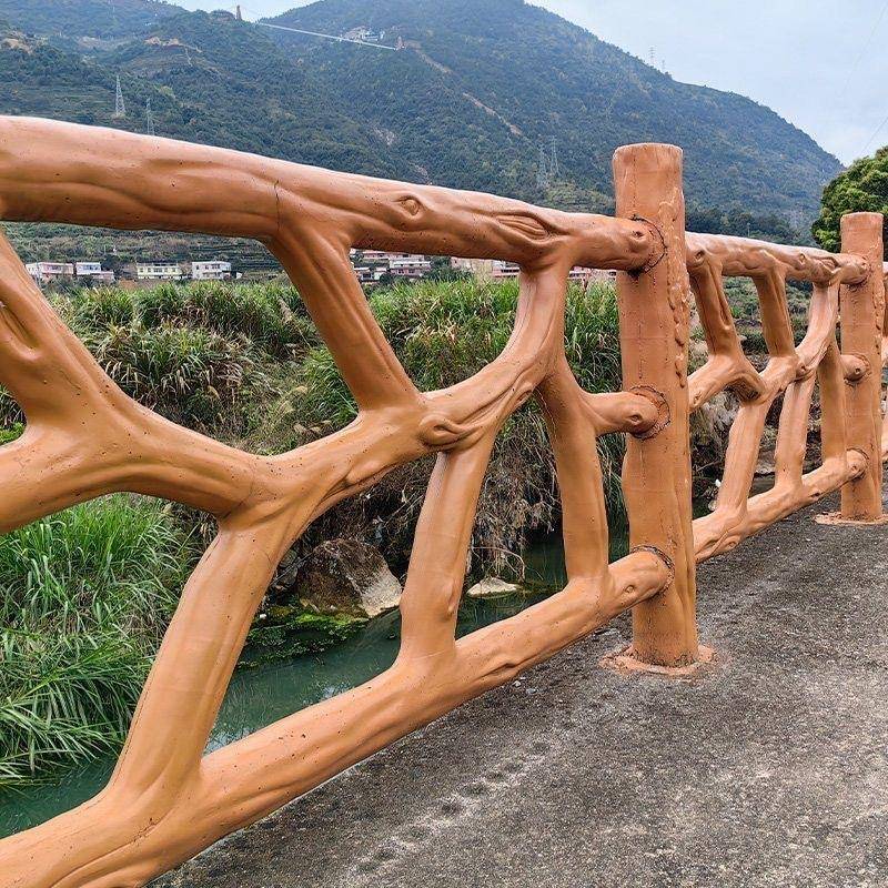 水泥护栏仿木河道池塘护栏景观围栏户外园林新农村水泥混凝土制品