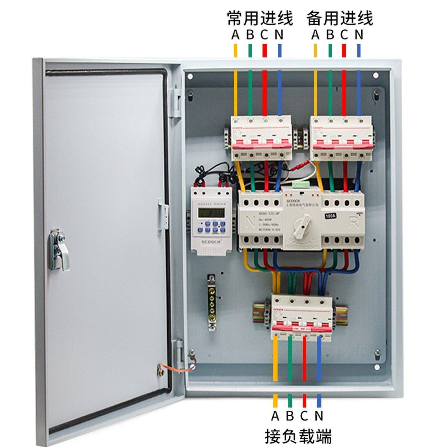双电源切换箱自动转换开关配电箱220V/380V消防控制箱家用配电柜